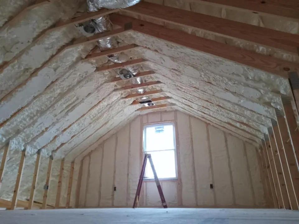 Spray foam roofing application for Crawl Space Insulation project in Goldenrod